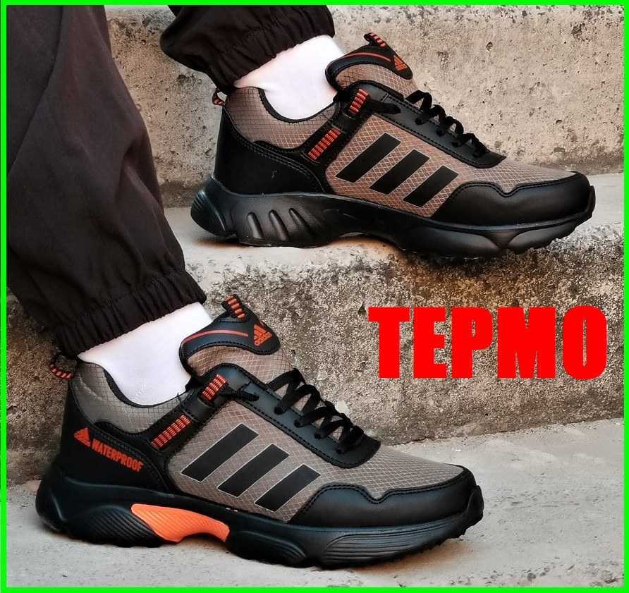 Термо Кроссовки Adidas Waterproof Хаки Мужские Еврозима Адидас Зелёные (размеры: 40,41,42,43) Днепр - изображение 4