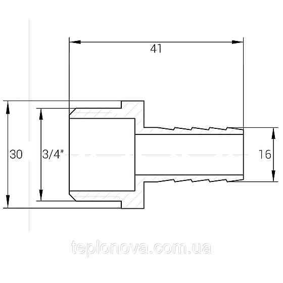 Штуцер 3/4″Н 16мм никелированный NU4H2S OPTIMUM Черновцы