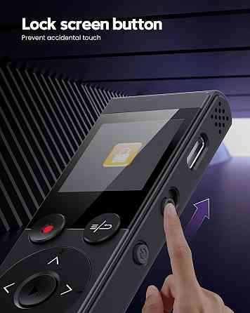 Диктофон QIUOIO V12 128GB голосовая активация 1536 Кбит/с перезаряжаемое устройство записи с USB-C для лекций встреч интервью Днепр