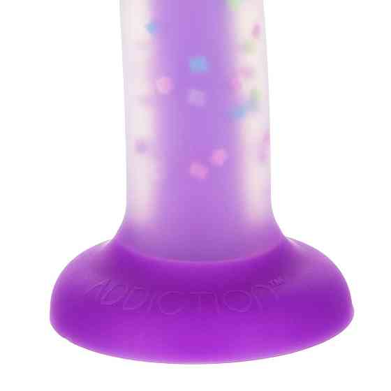 Светящийся в темноте фаллоимитатор ADDICTION Rave 8″ Glow in the Dark Dildo Purple Confetti , 20,3 см Sex Aura Киев