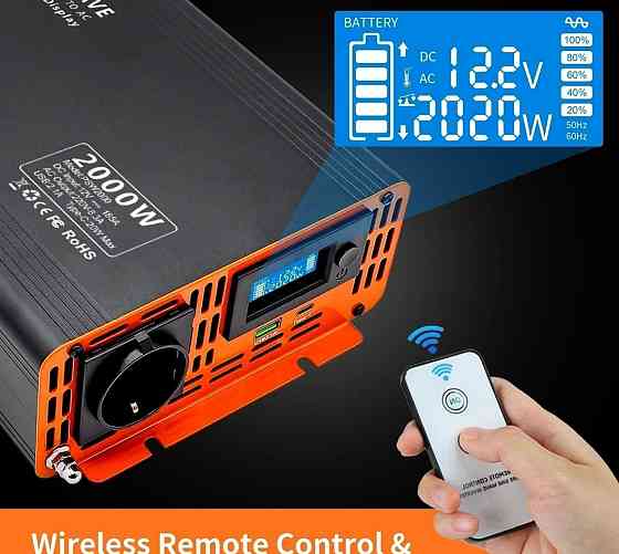 Інвертор напруги Datouboss 12В на 220В потужністю 2000Вт. Харків