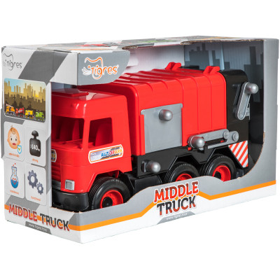 Спецтехніка Tigres Авто "Middle truck" сміттєвоз (червоний) в коробці (39488) Вінниця - фото 2