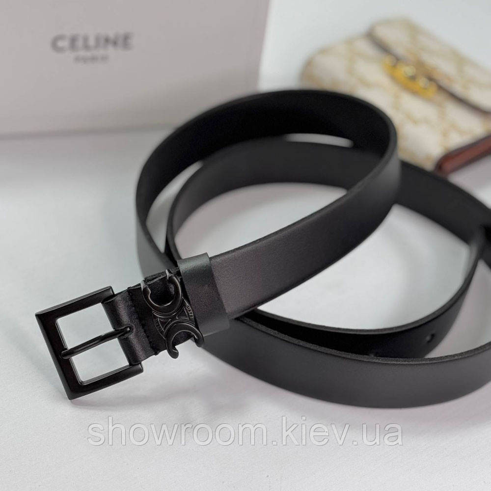 Женский кожаный ремень Celine black (3 cм) (5610) Киев - изображение 1