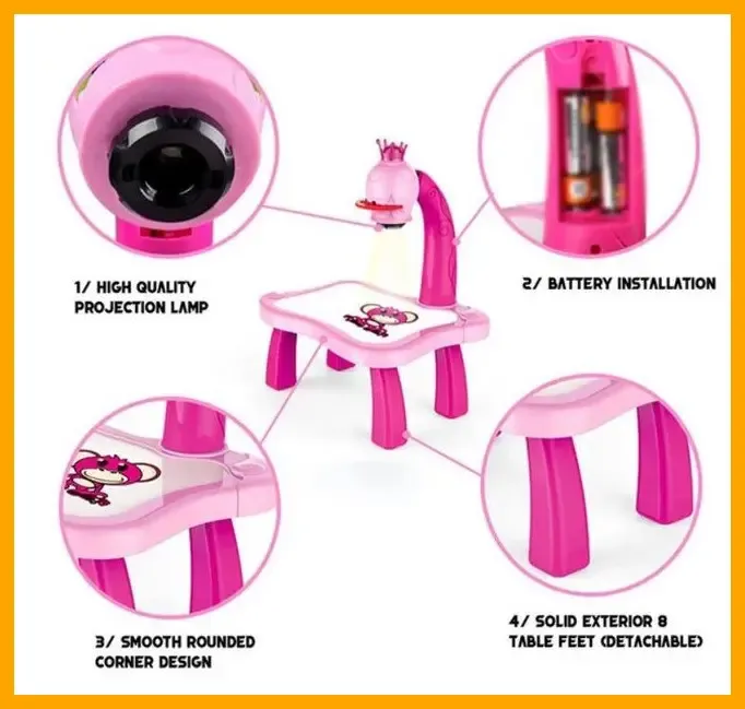 Детский стол проектор для рисования с подсветкой Projector Painting РОЗОВЫЙ Коломыя - изображение 2