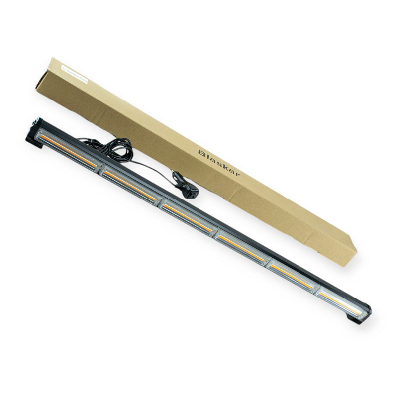 Фара LED прямокутна 880х40х45 (ДВШ) 6 секції жовтий, стробоскоп, штекер до прикурювача BLASKAR додаткова Мукачево - фото 1