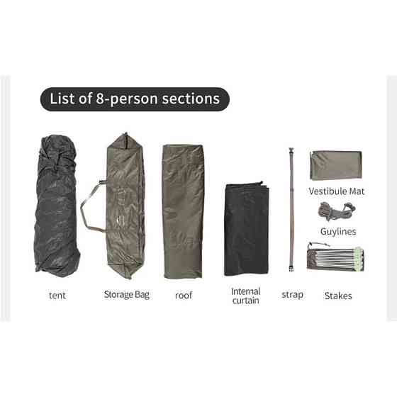 Намет восьмимісний Naturehike Cape 13.1 CNK2450WS050 з швидким розкриттям, сіро-коричневий Киев