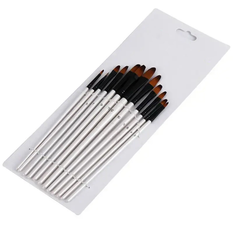 Набір пензлів для малювання аквареллю, акрилом та олією, 12 шт, Форма Овальні Кам'янець-Подільський - фото 2