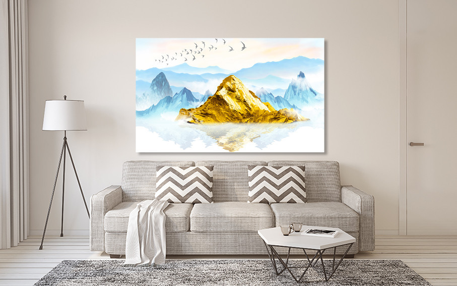 Картина полотно у вітальню / спальню Золота гора    MLP_184  ( 60х30см ) 40x80 см Київ - фото 2