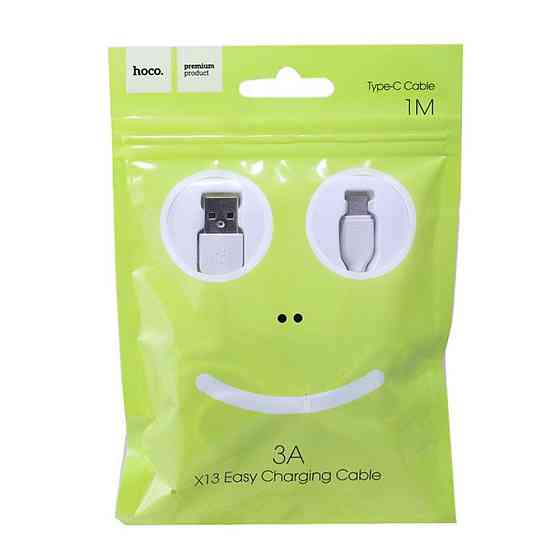 Кабель HOCO X13 USB to Type-C 3A, 1m, PVC, PVC connectors, White Київ