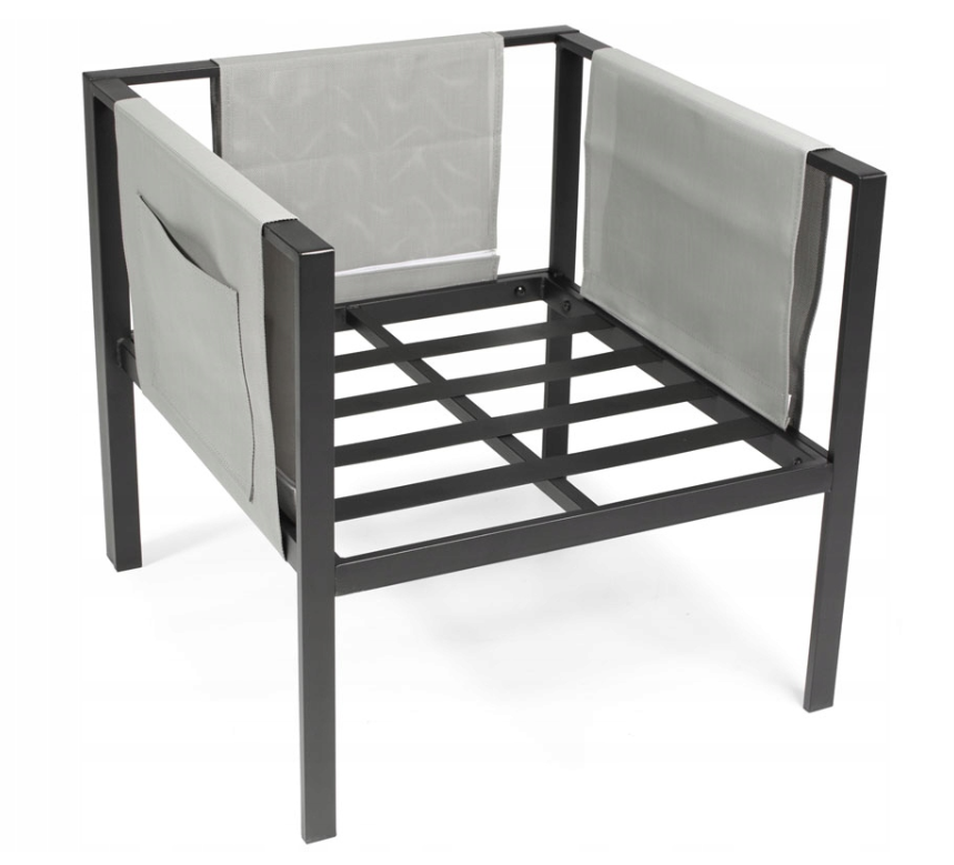 Комплект садових меблів IBIZA eDomator на 4 особи, металевий, з сірими подушками (Польща) Київ - фото 5