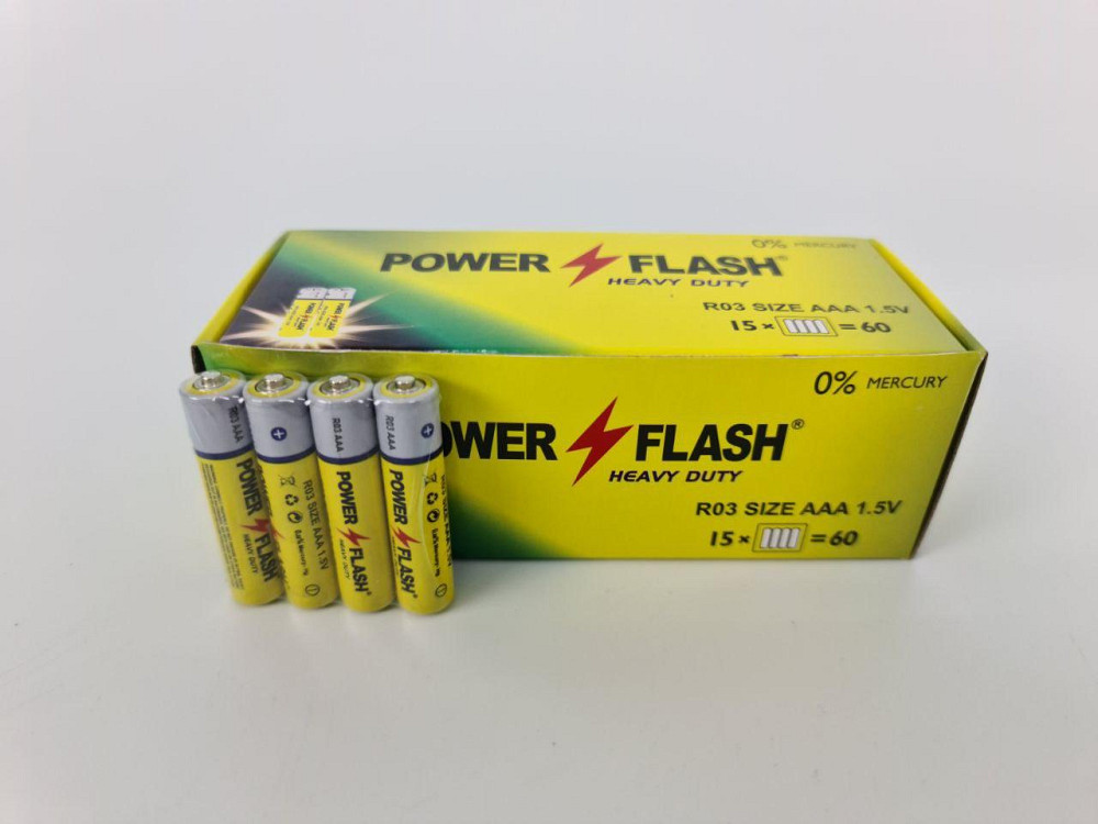 Элемент питания Батарейка POWER FLASH (ААА R3) солевые (Б-4) (4 шт) Харьков - изображение 2