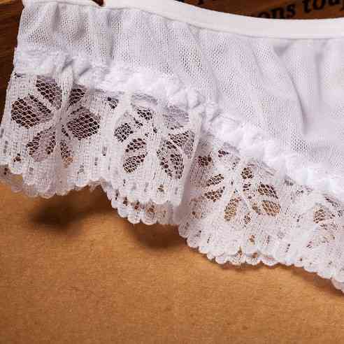 Еротичні трусики білі жіночі з розрізом - розмір універсальний, резинка до 100см Київ