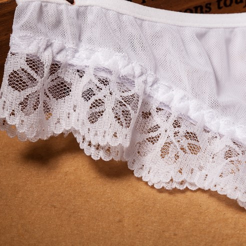 Еротичні трусики білі жіночі з розрізом - розмір універсальний, резинка до 100см Київ - фото 3