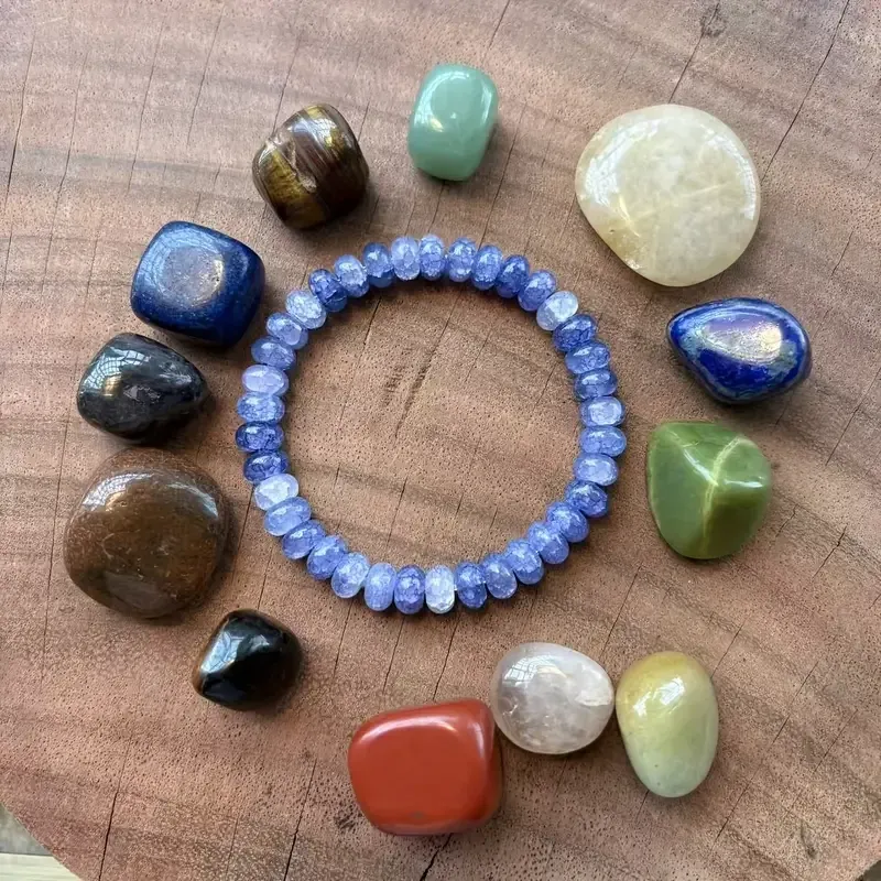 Браслет із лазуриту на еластичній нитці 16–20 см — натуральне каміння для залучення удачі, любові, д Київ - фото 4