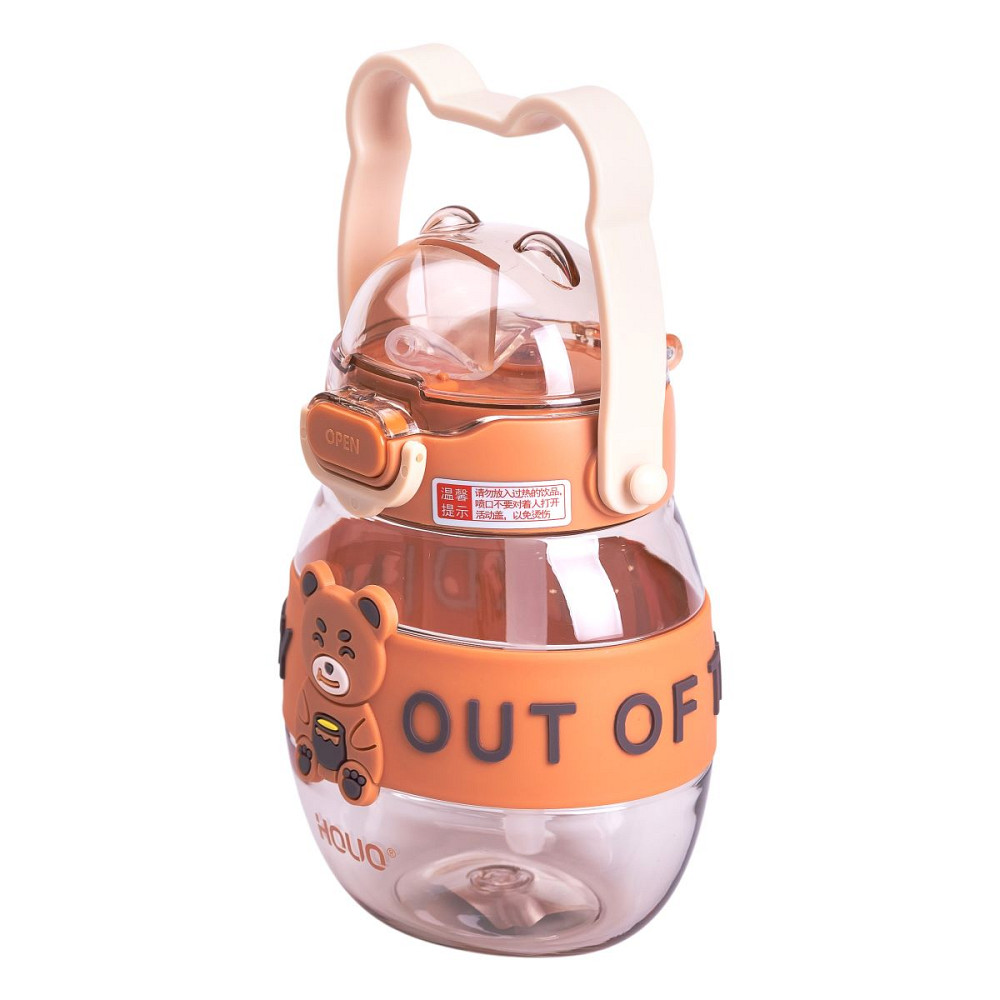 Yiwu Пляшка для води дитяча з трубочкою 580 мл з ручкою та ремінцем HP-14-37BR Коломия - фото 2