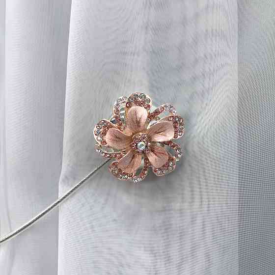 Магніти для штор та гардин "Flowers" набір 2 шт Персиковий (81-208) Київ