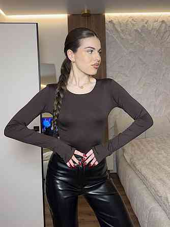 Женский базовый боди с длинным рукавом микродайвинг Шоколад, 42/44 Одесса