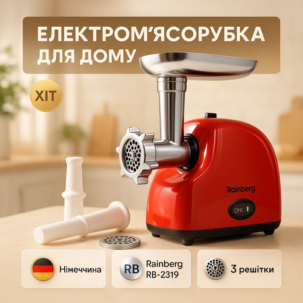 Електром'ясорубка з насадками для соку і ковбас, М'ясорубка для сосисок М'високої потужності BD-57 Львів - фото 12