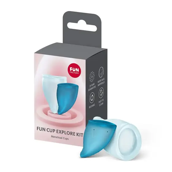 Набір менструальних чаш Fun Factory FUN CUP EXPLORE KIT, 2 шт, Multicolored Turquoise, об’єми 20 та 30 мл Львів
