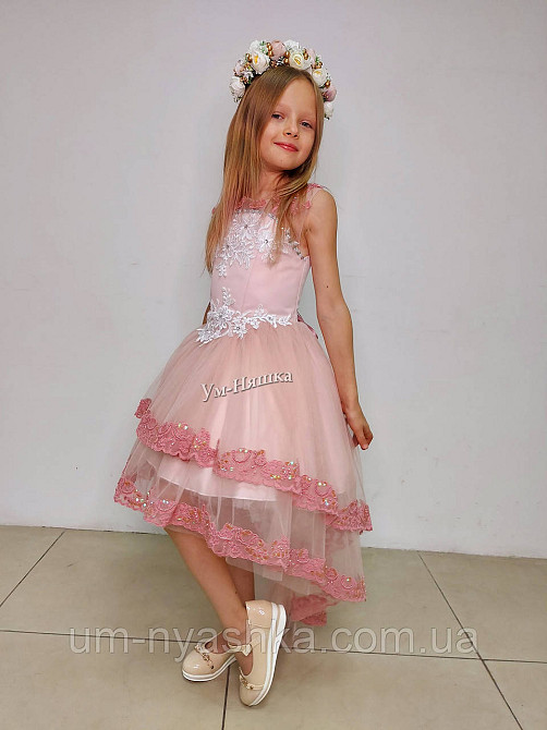 Дитяча сукня видовжене ззаду Синя 122-134 Кривий Ріг - фото 8