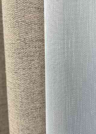Комплект штор VR-Textil TWEED_V 150х270 2шт і Тюль 500х270 1917ш-1153т Бежевий з білим 71-142/4 Київ