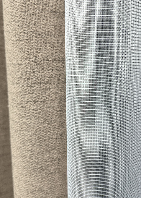 Комплект штор VR-Textil TWEED_V 150х270 2шт и Тюль 500х270 1917ш-1153т Бежевый с белым 71-142/4 Киев - изображение 5