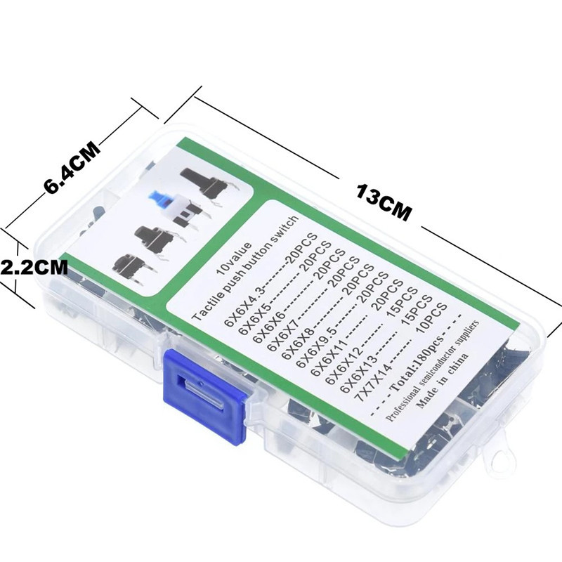 Набор тактовых кнопок 200 шт, 6x6 мм, 4 контакта Киев - изображение 5