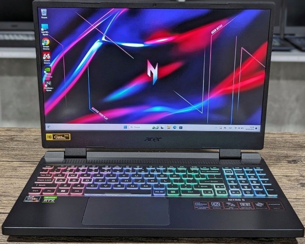 Ноутбук: ASER NITRO 5 165Hz. Ryzen 5-6600H / 16Gb DDR5 / 512SSD / RTX 3060 Харьков - изображение 2