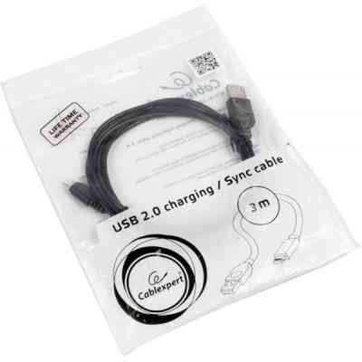 Дата кабель USB 2.0 AM to Micro 5P 3.0m Cablexpert (CCP-mUSB2-AMBM-10) Вінниця