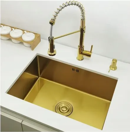 Раковина  zestaw Perquo Мийка jednokomorowy stal nierdzewna szczotkowane złoto - 40 x 45 Київ