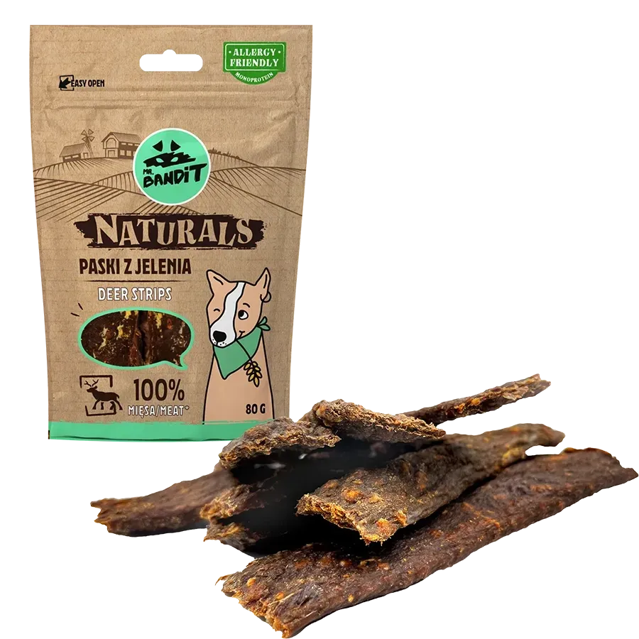 Лакомство для кошек Мистер Бандит Mr.Bandit Натуралс полоски из оленя для собак, 80 г Винница - изображение 2