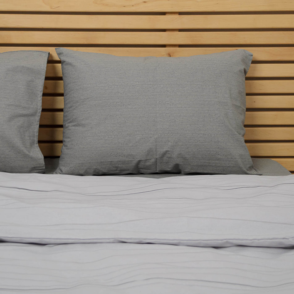 Комплект постільної білизни Євро Бязь ранфорс Артеміда 120 г/м2 YouStar (Сірий) 2 х 50х70 Суми - фото 6