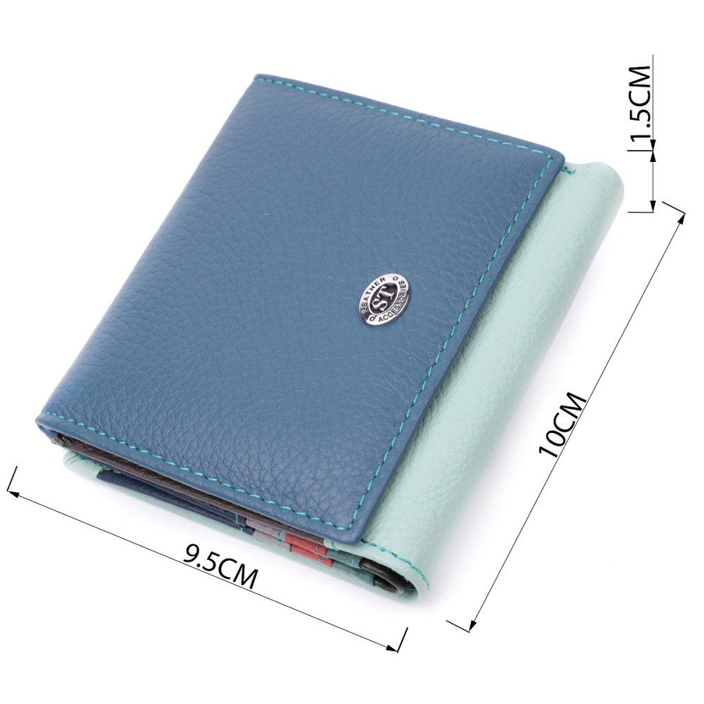 Женский кошелек с оригинальной монетницей из натуральной кожи ST Leather 19508 Разноцветный Киев - изображение 8