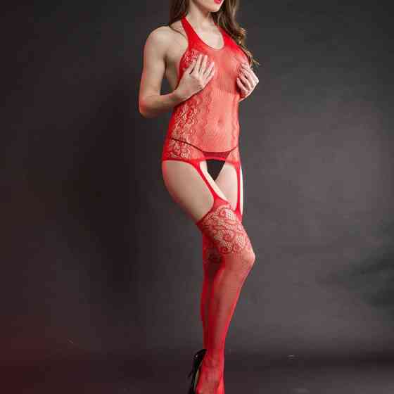 Эротический бодистокинг кружевной из сетки,женское сексуальное белье,универсальный размер рост:145–185 см, One Size красный,7533 Каменец-Подольский