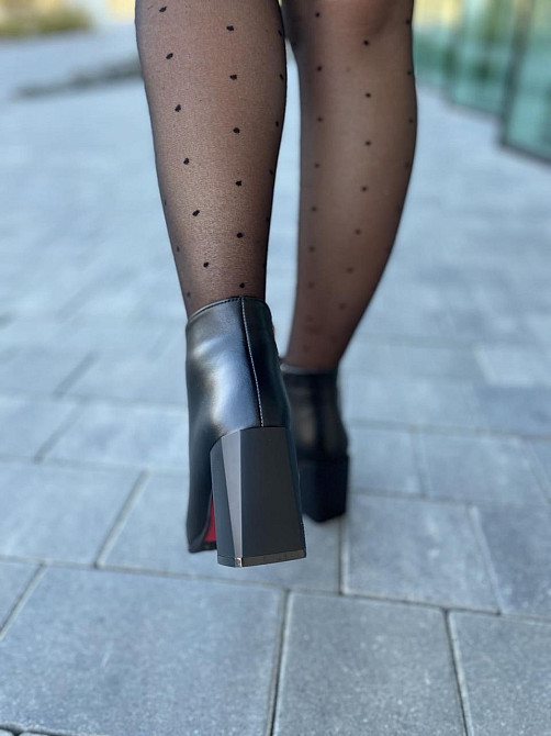 Nivelle Черевики жіночі NIVELLE чорні натуральна шкіра каблук 8см 35р.36р.40р. (4822) Коломыя - изображение 6