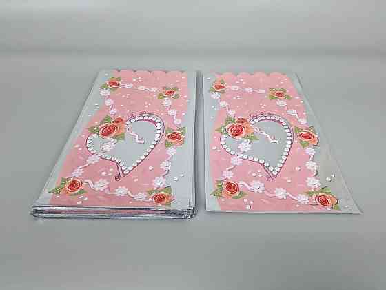 Пакет с рисунком для упаковки подарков   (20*35) №422 (2) фольгированный (ажурный) 