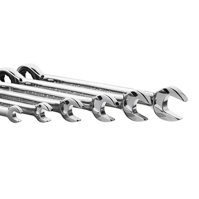 Ключі INTERTOOL Cr-V з тріскачкою 6 од.: 8-19 мм (8-10-12-13-17-19) - комбіновані ключі для професіоналів Львів - фото 3