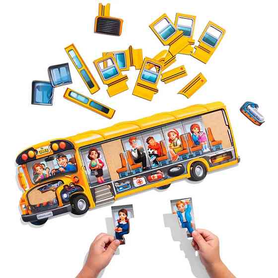 Дерев'яний пазл-вкладиш "Шкільний автобус" (ПСД270) PSD270 Вінниця