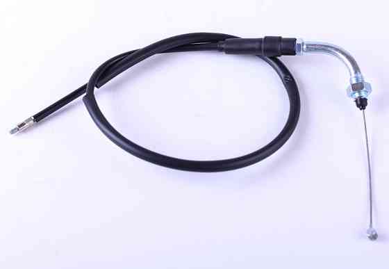 Трос газа L-730 мм (верх резьба, низ трос) - мопед Актив Мукачево