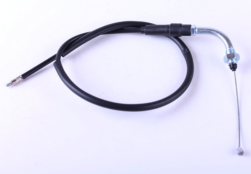 Трос газа L-730 мм (верх резьба, низ трос) - мопед Актив Мукачево - изображение 1