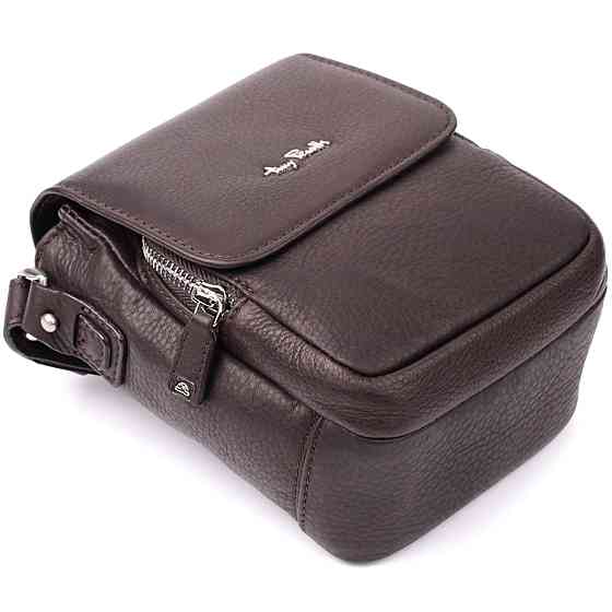 Компактная мужская сумка из мягкой натуральной кожи Tony Perotti 20844_1 (9027-12.5 moro) Коричневый Киев