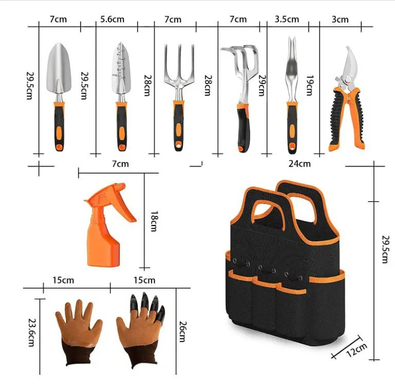 Набор для сада и огорода,сумка с комплектом, ручных, садовых инструментов с опрыскивателем и перчатками Каменец-Подольский - изображение 9