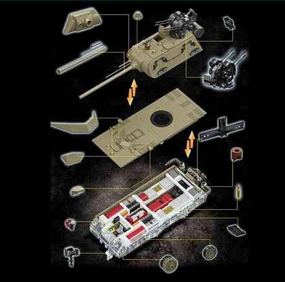 Конструктор танк Panzer VIII Maus 3339 деталей | Радіокерування | У коробці | Масштабна модель Київ