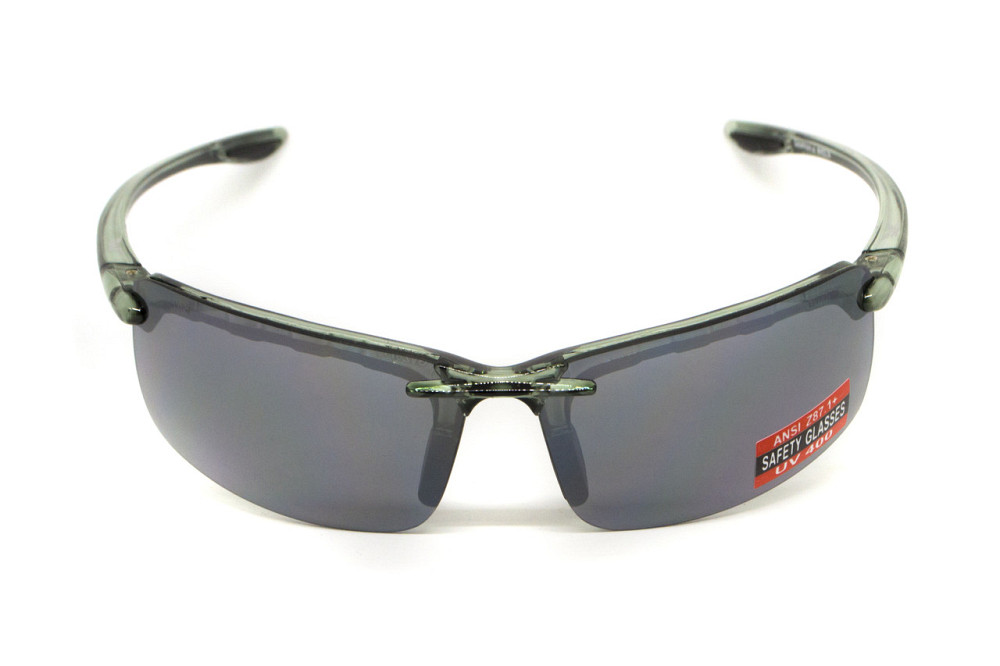 Окуляри захисні Global Vision Wheelin Crystal Gray (flash mirror), дзеркальні сірі лінзи в сірій напівпрозорій оправі Запоріжжя - фото 3