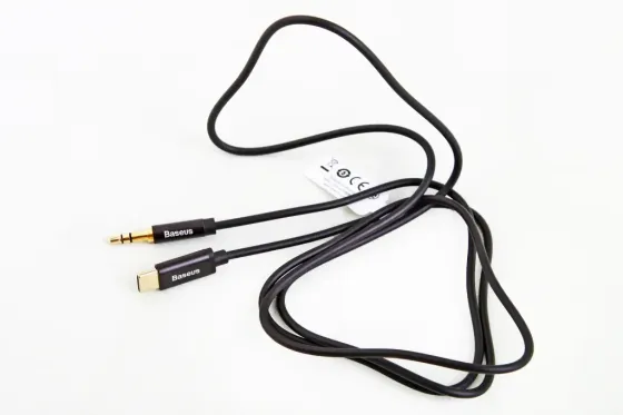 Кабель AUX - Type-C 1.2м Baseus M01 силіконовий круглий чорний Вінниця