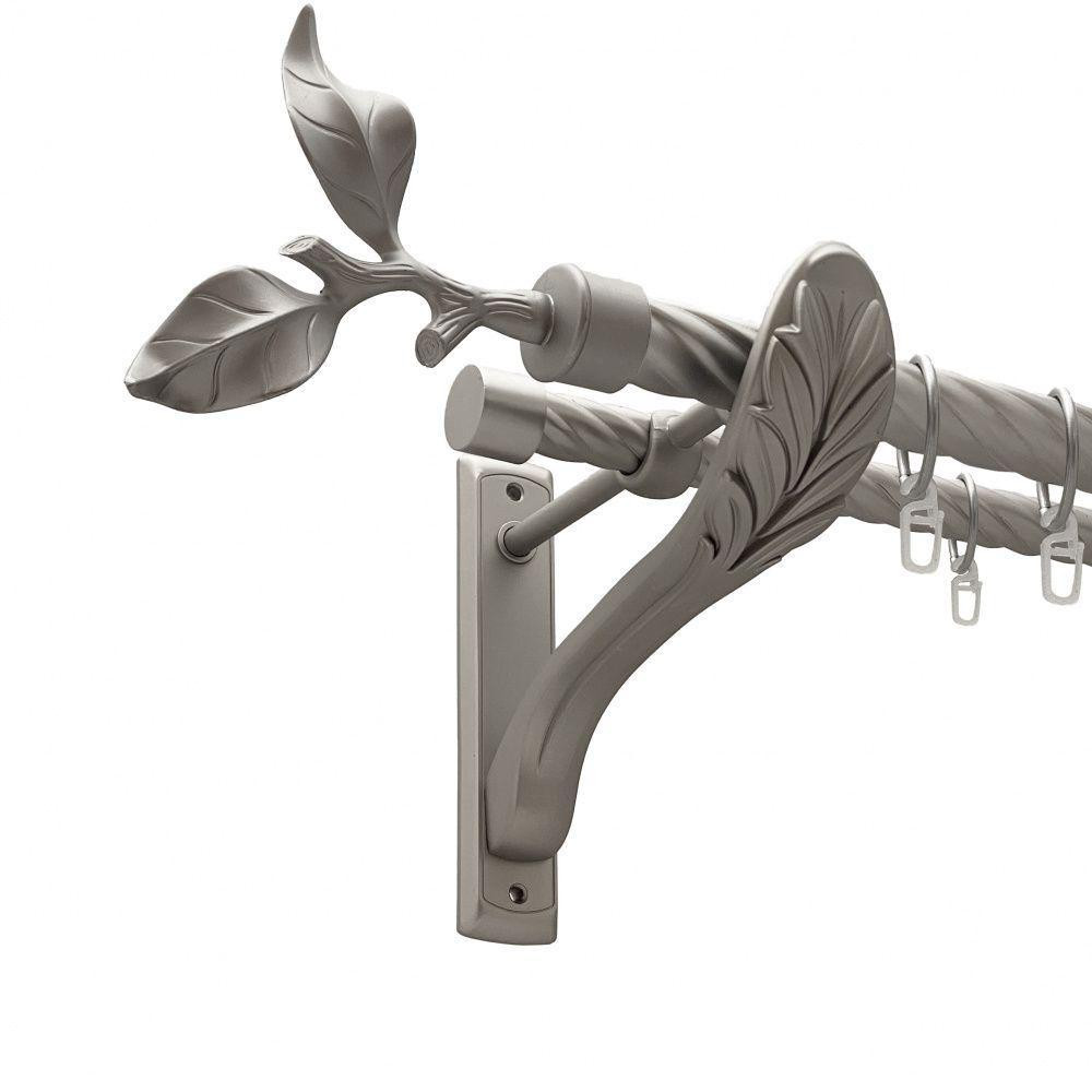 Карниз Orvit Листок Троянди металевий дворядний ретро скручена труба кільце металеве Сатин 25\19 мм 160 см (00-00011499) Львів - фото 1