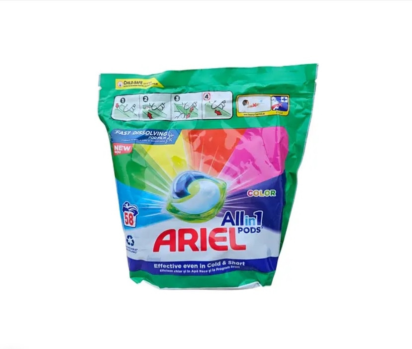Капсули для прання Ariel Pods Все-в-1 , для білих і кольорових тканин, 58 шт. Виноградов - изображение 1