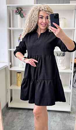 Жіноче базове повсякденне плаття мікровельвет Чорний, 50/52 Одеса