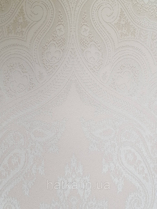 Обои виниловые на флизелине AS creation Garda 1.06Х10.05 классика вензеля крупные бежевые серебристые Киев - изображение 3
