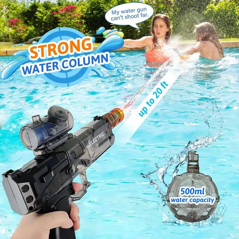 Водяной пистолет Электрическая/цветная подсветка, обойма 500мл, водный пистолет с подсветкой Коломыя - изображение 2